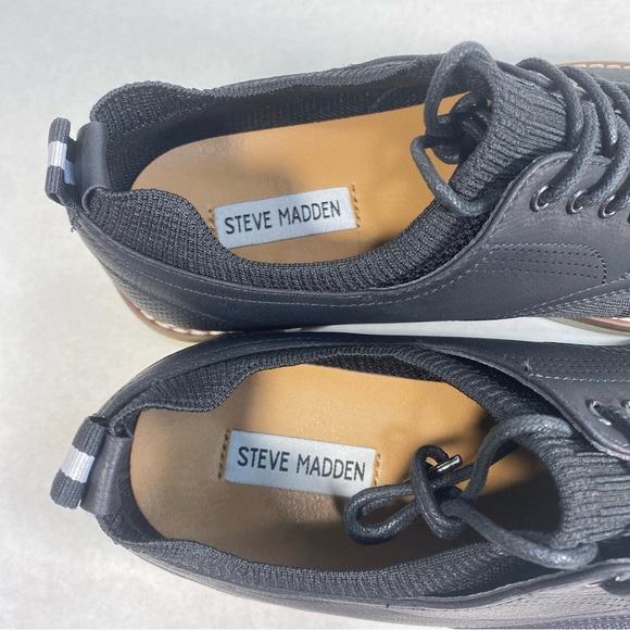 Steve Madden Knit Lace Up Black Dress Casual Shoes; Men’s Size 10 M — Excellent! - Picture 13 of 15